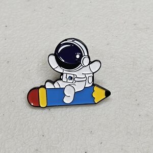 Spaceman Pencil Ride Enamel Pin